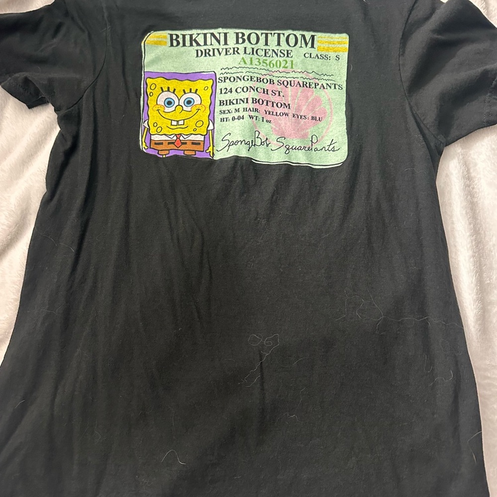 Nickelodeon Black and Yellow SpongeBob Short Sleeve Tee
